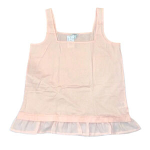 NWT J. Crew Pink Square-Neck Tank with Woven Hem - SIZE S